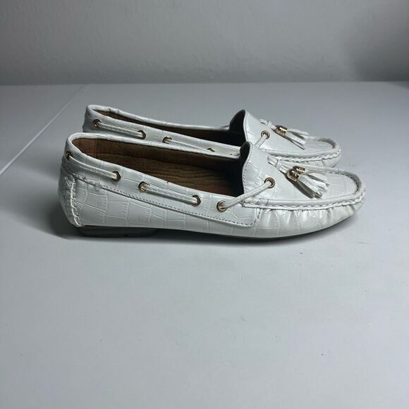 Janessa Buckle Crocodile Print Lok Fu Beanie Loafers Size 40 EU/ 7,5 US - Picture 4 of 7